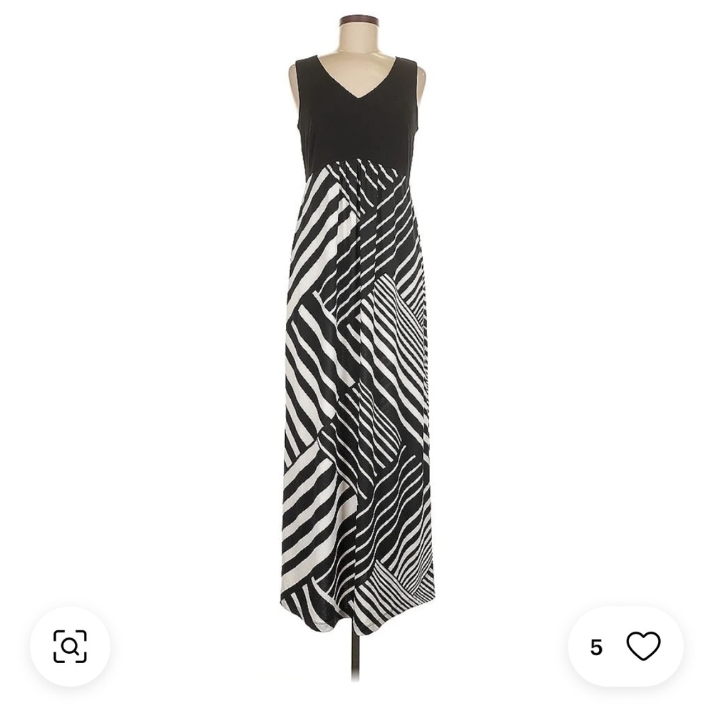 AB Studio Monochrome Geometric Maxi Dress